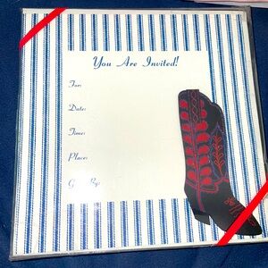 Red and Black Cowboy Boot Invitations
“You’re Invited”